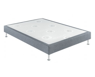 Sommier Tapissier finition Tissu gris