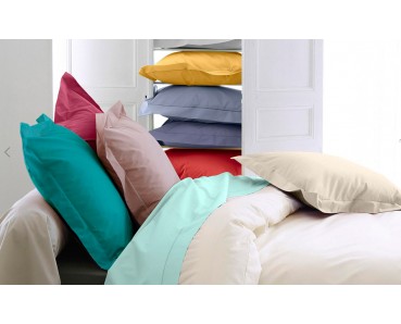 linge de lit drap housse Percale de coton, matelas épais chez Galis