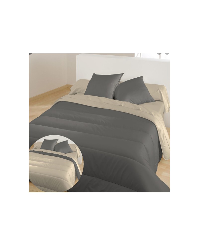 COUETTE 140 X 200 GRAPHITE / POIVRE MICROFIBRE 400GR/M² ESP ***