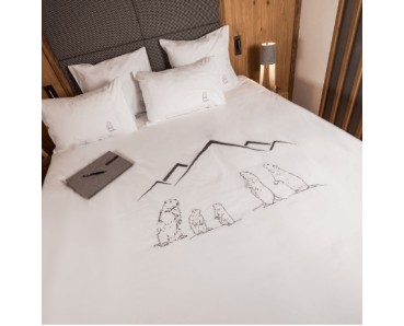 Housse de Couette Marmotte Fond blanc