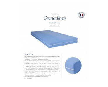 Matelas Grenadine - 70x190 cm à 160x200 cm