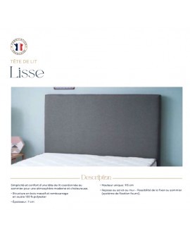 Tête de lit lisse - 180 cm Gris