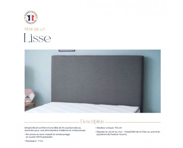 Tête de lit lisse - 180 cm Gris