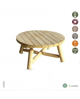 TABLE BASSE RONDE 100% CEDRE BLANC