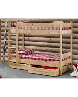 Lit Superposés Sapin Massif ciré brossé