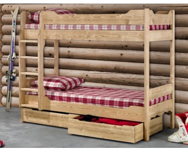 Lit Superposés Sapin Massif ciré brossé