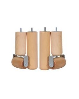 Jeu de 2 pieds cylindriques et 2 rouleaux à moquette