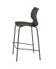 Tabouret pour bar UNI 378 coque noire pieds vernis noirs